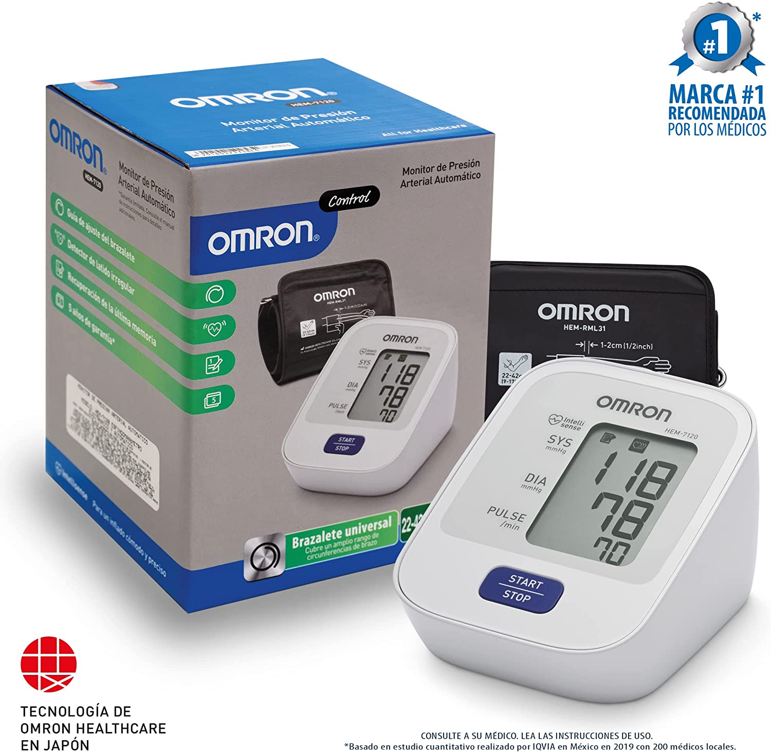 Tensiometro digital Omron HEM-7120 - Ortopedia Centro