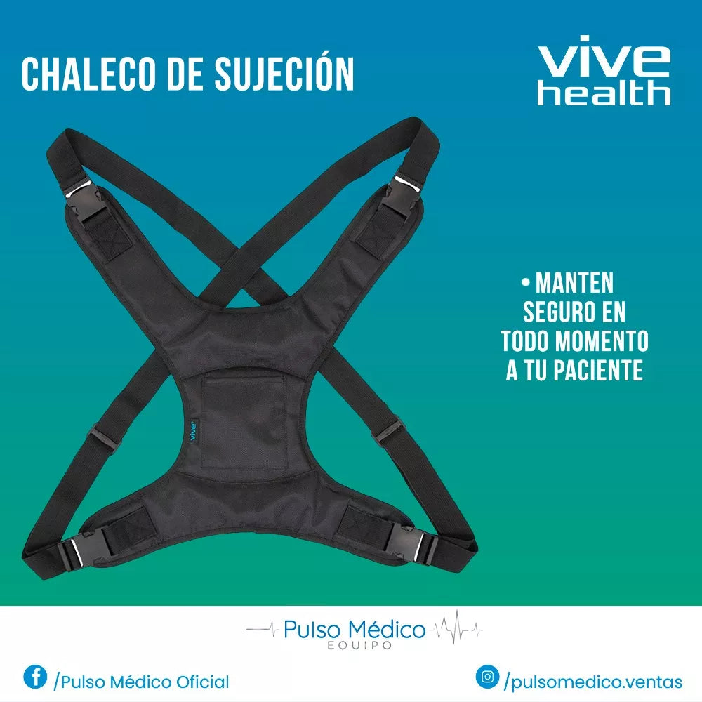 Chaleco De Sujeción Para Silla De Ruedas - Vive Health LVA3009BLK