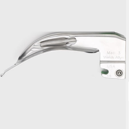 Hoja para laringoscopio curvo Macintosh # 3 de fibra óptica 69063 Welch Allyn