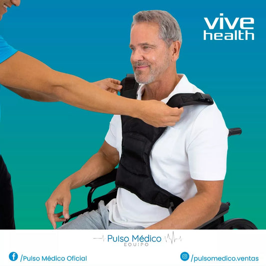 Chaleco De Sujeción Para Silla De Ruedas - Vive Health LVA3009BLK