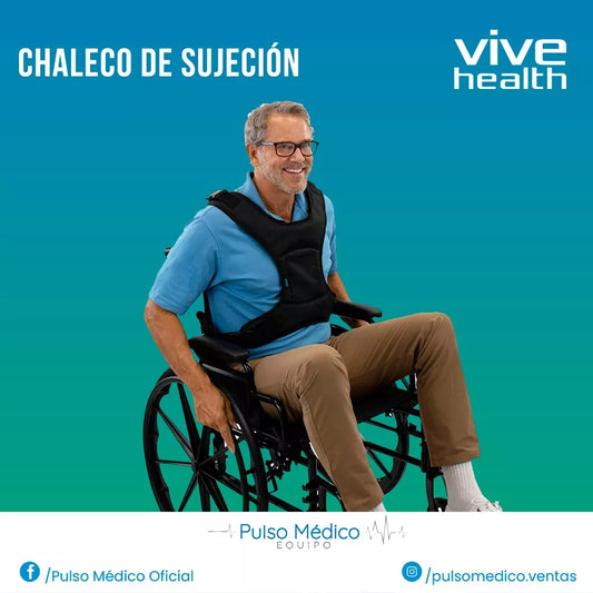 Chaleco De Sujeción Para Silla De Ruedas - Vive Health LVA3009BLK